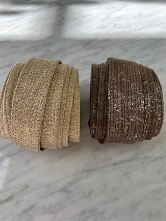 The Limited Accessories - Set of Two Woven Metallic Wrap Belts